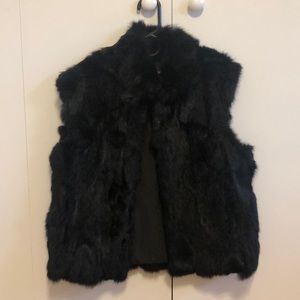 Rabbit fur vest by Adrienne Landau.